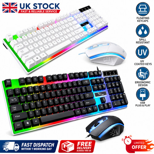 Rgb gaming keyboard mouse - &,
