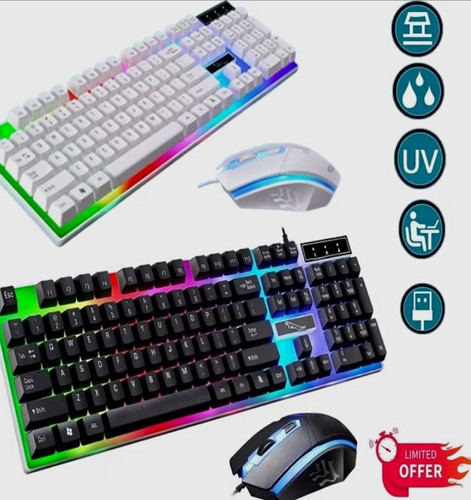Black gaming keyboard mouse - keyboard,